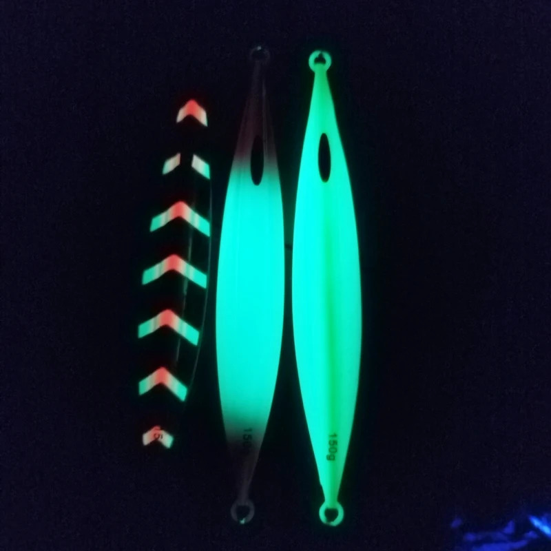 1PC Slow Pitch Jig 120g150g200g250g300g Slow Falling Sinking Metal Jigging Lure Glow Jigs Luminous Lure Pesca Fishing Angler 250207
