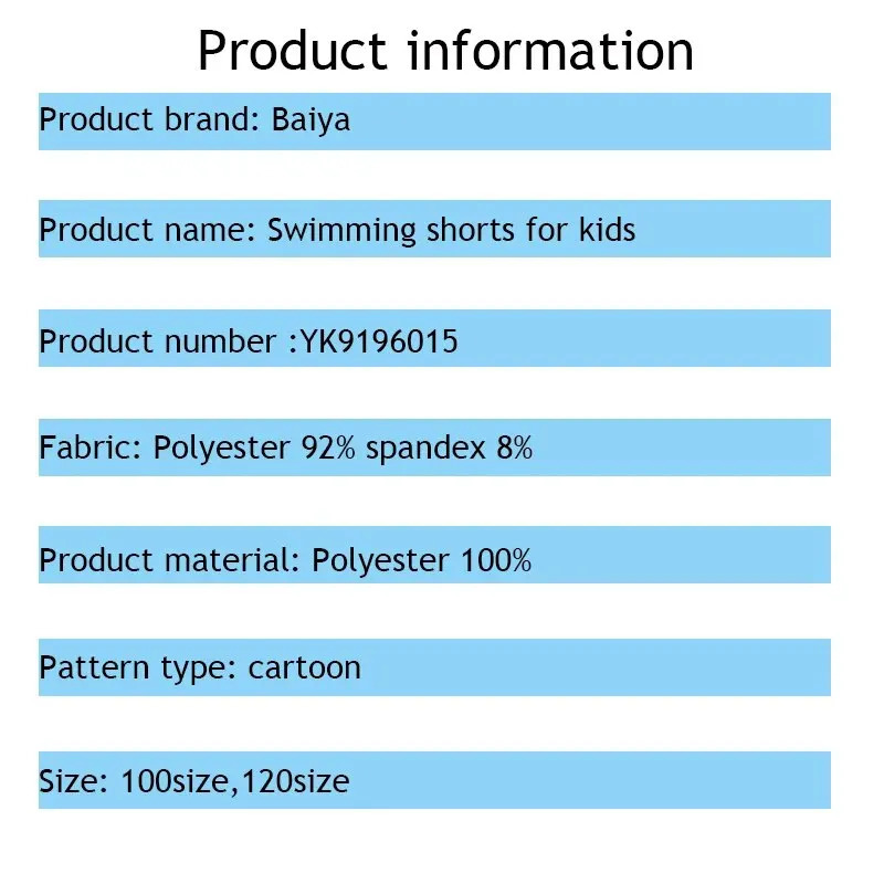 Summer Boys Flat Corner Polyester Medium Children Cartoon Beach Spring Little Water Park Swim Trunks 250208Z