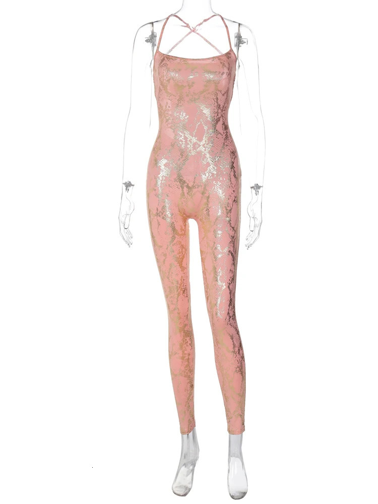 Hawthaw Women 2024 Summer Sexy Party Club Backless Bodycon Jumpsuit Overall Outfit Wholesale Items For Business 250115