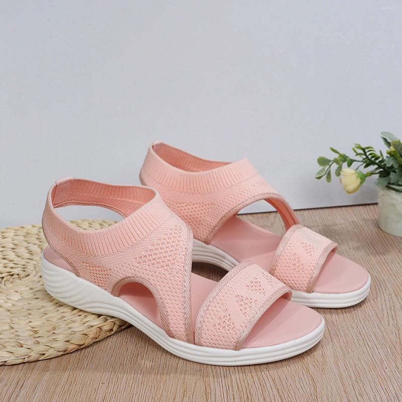 2025 S Fashion Designer Sandals Breathable Mesh Flat Women Fish Mouth Ladies Solid Color Casual Shoes Summer Walking Beach Mujer