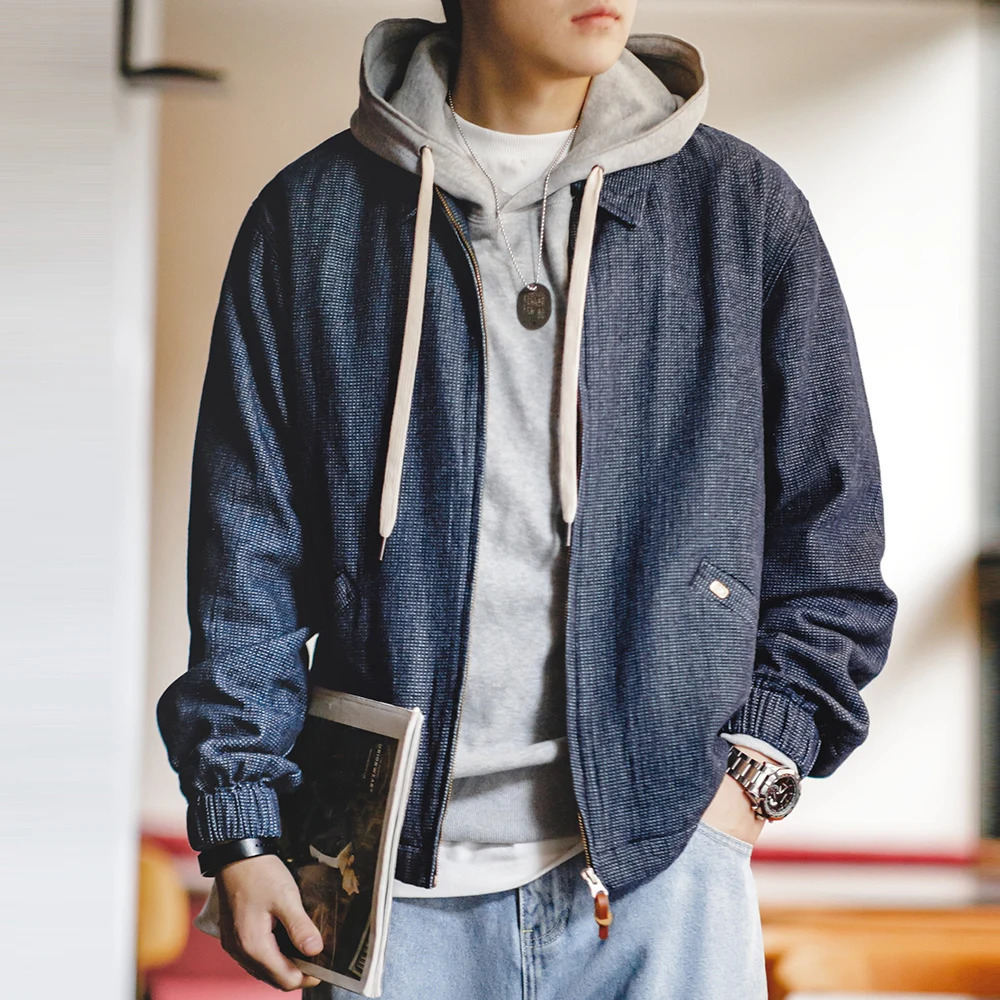 Maden American Spring And Autumn Retro Denim Jacket Cityboy Amekaji Style Loose Lapel Mens Fashion Short Blue Coats 250207