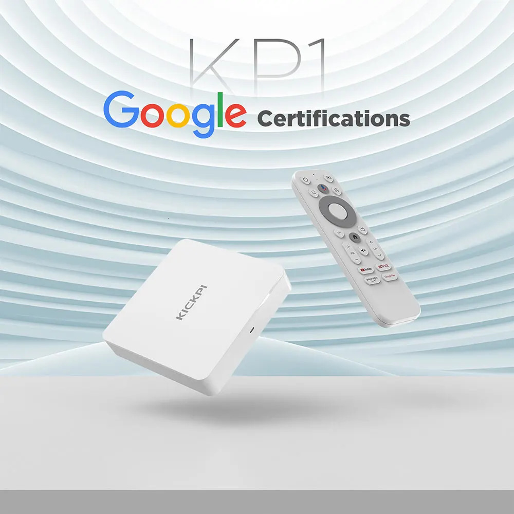 KICKPI KP1 Google Netflix TV Box Android 12 Amlogic S905Y4 2GB 32GB Support AV1 1080P H.265 4K Wifi BT Voice Input Media Player 250121