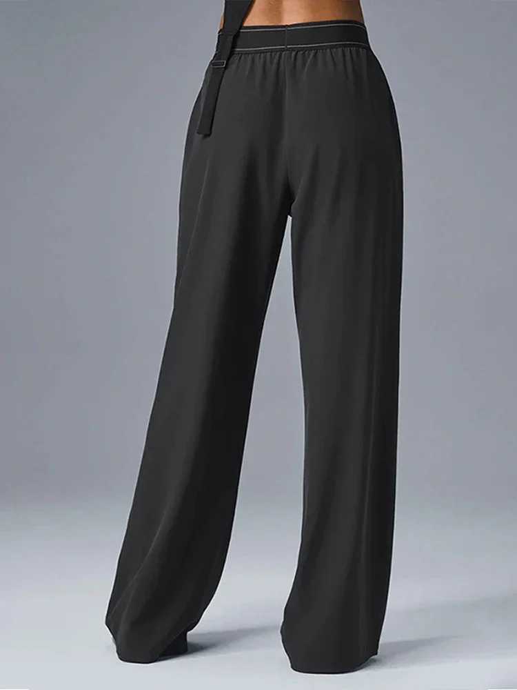 Yoga Outfit 2025 Pants Suit Up Trouser Sports Womens High Waisted Straight Leg Wide Casual Outdoor Comfortable Versatile H250207