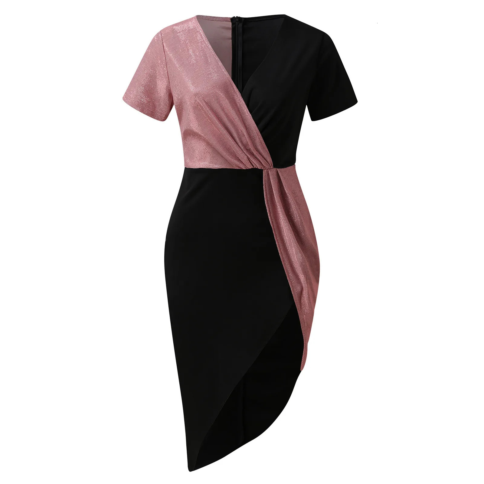 Ladies Sexy Cocktail Party Dresses For Women Plus Size Colorblock Sequined Waist Dress robe femme 250208wtt