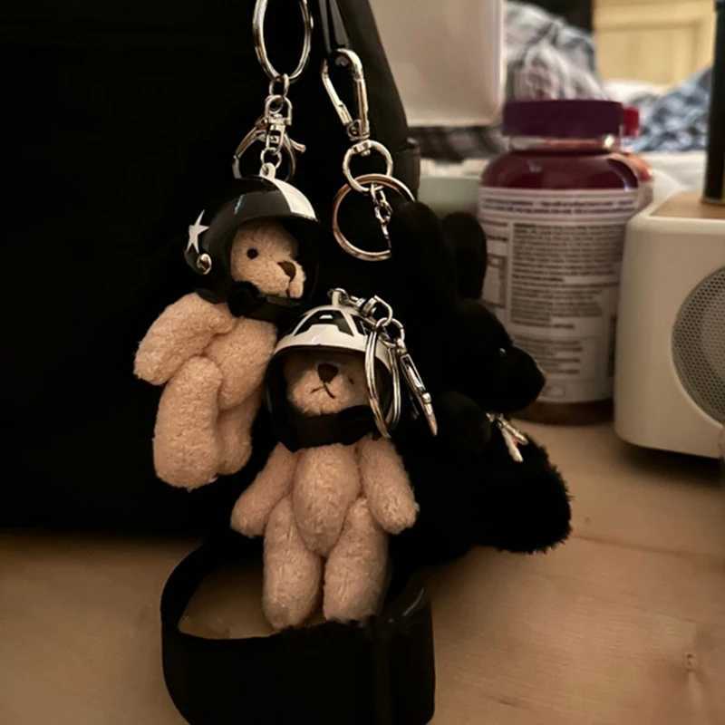 Lovely Bear Charm Keychains Y2K Plush Ornament Pendant Car Keyring Backpack Decorati Bag Charm Jewelry Y250208