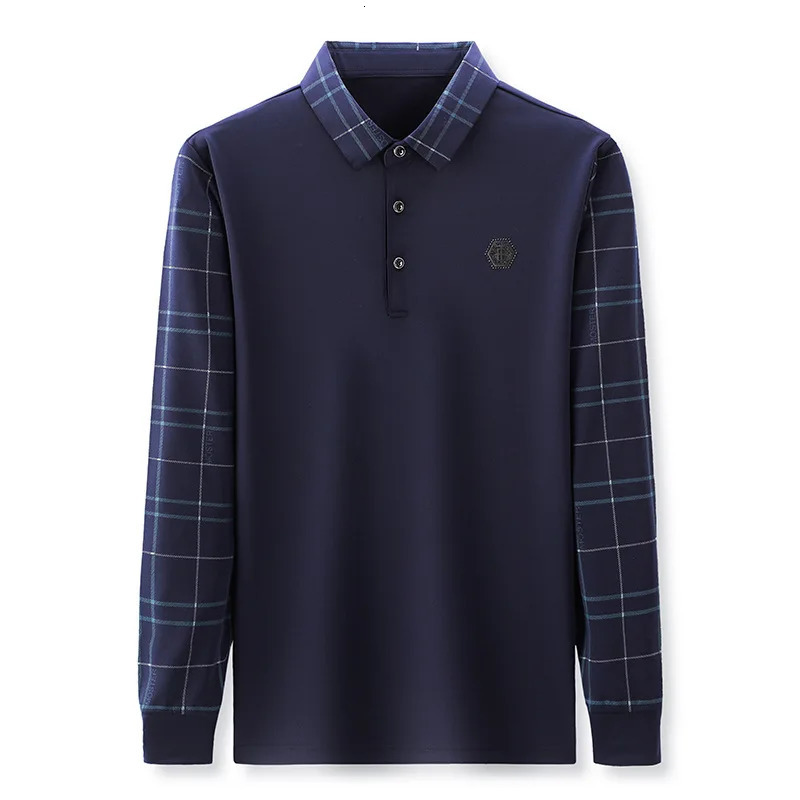 Spring Autumn Contrast Color Plaid Fashion Long Sleeve Polo Shirts Man High Street Casual Button Korean Style Y2K Pullovers 250207