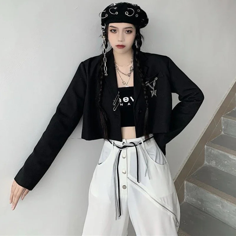 Cropped Blazers Womens er Chain Recess Hipsters S-3XL Youth Autumn Ulzzang Street Clothing Personalized Youth Y2k Coat 250207