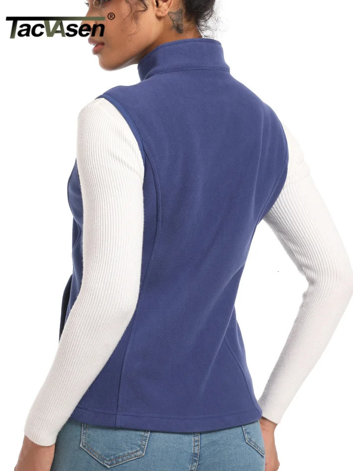 TACVASEN Autumn Winter Soft Warm Vest Womens Fashion Fleece Sleeveless Jacket Lightweight Outdoor Casual Zipper Front Waistcoat 250207