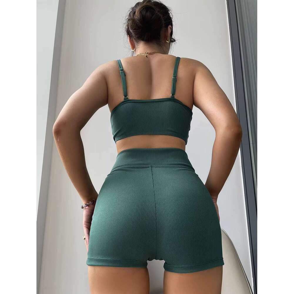 European and American Foreign Trade New Thread Fabric Solid Color Split High Waist Bikini Boxers Swimsuit Woman