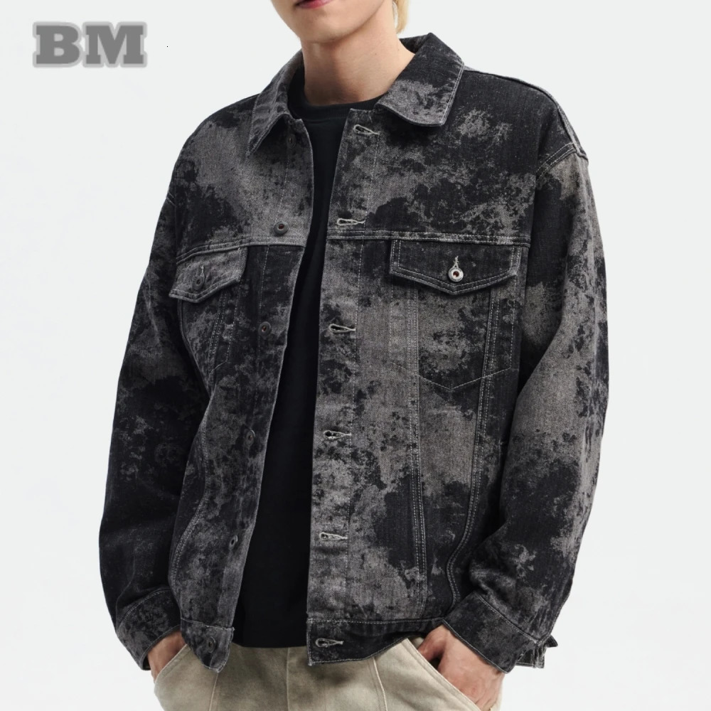 Spring Fall High Quality Casual Denim Jacket For Mens Clothing Korean Fashion Motorcycle Coat Plus Size Harajuku 250207