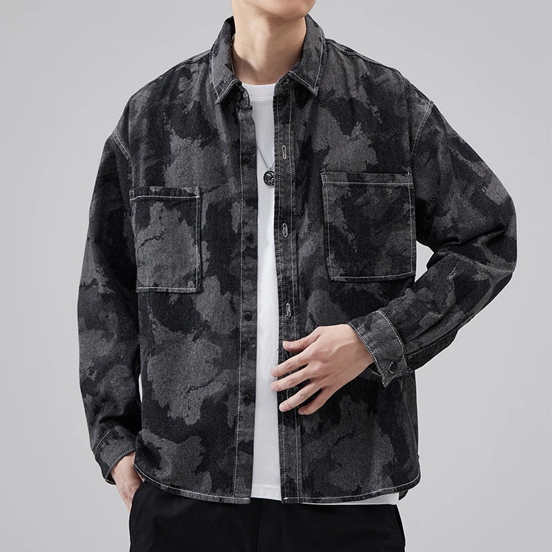 Japanese Style Mens Denim Jacket Autumn Casual Wear Fashionable Retro Cowboy Coat 250207