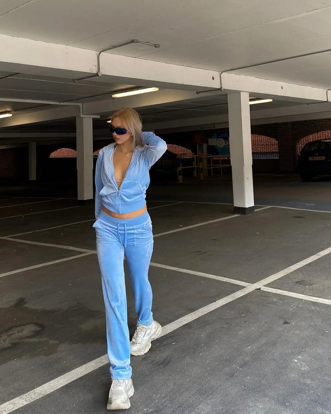 Lady Velvet Zipper Sweatshirt Pants 2 Piece Set Autumn Winter Women Fashion Hoodies Jacket And Trousers Jogging Tracksuit Set 250118