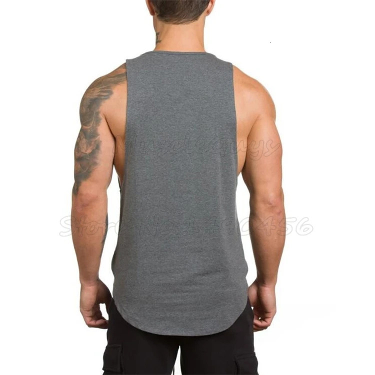 clothing solid tank tops blank men undershirt musculation vest bodybuilding and fitness Stringer gyms tanktop 250207