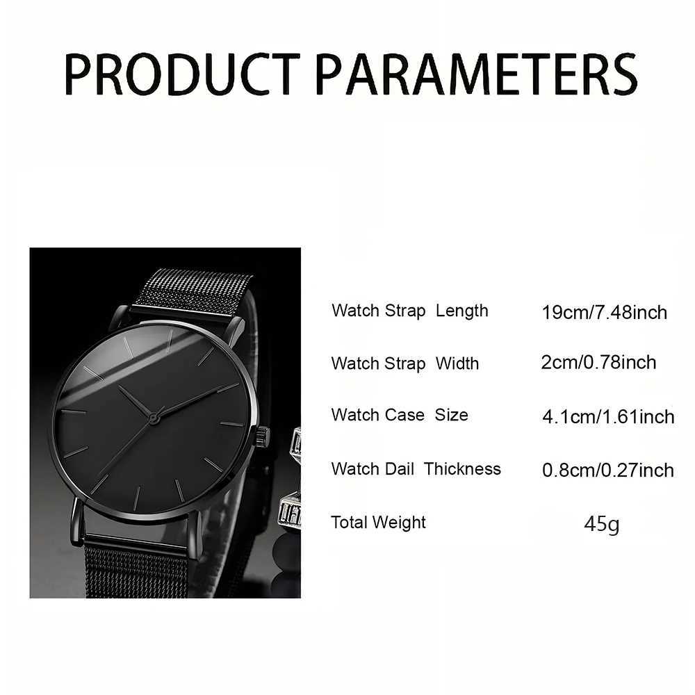 2024 Minimalist Men Fashion Ultra Thin Watches Simple Men Business Stainless Steel Mesh Belt Quartz Watch Leisure Men Watch Z250207