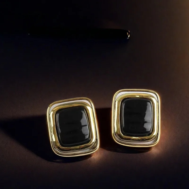 Fashion Jewelry Vintage Temperament Big Square Earrings For Women Gifts Exaggerative Ear Accessories Trend 250120