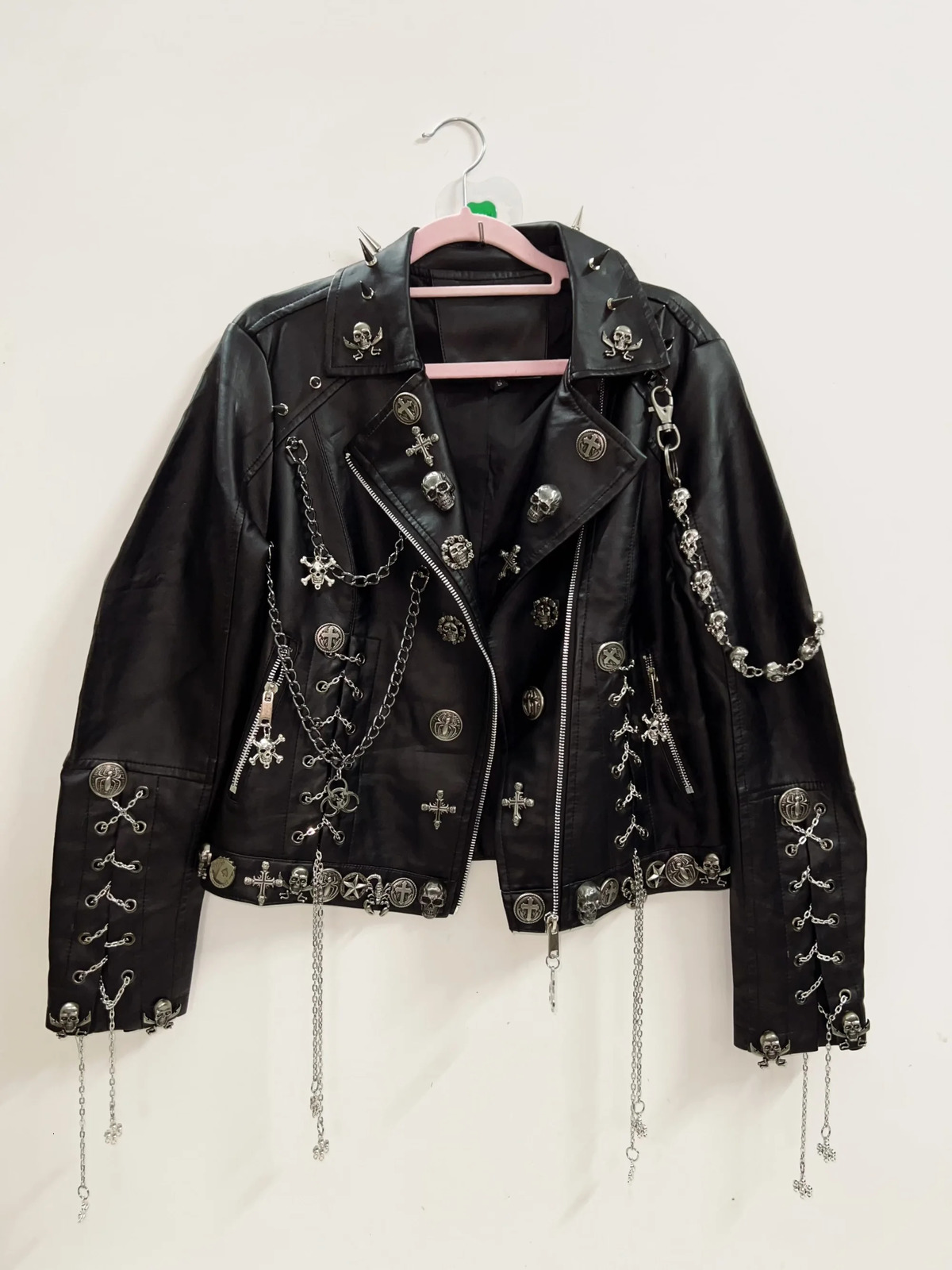 gothic y2k clothes vintage Jacket Punk Jacket y2k Jacket y2k fashion Gothic Jacket harajuku fashion Cross Jacket Skull Jacket 250206
