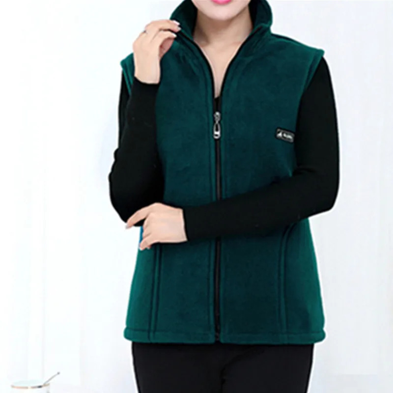 Polar Fleece Coat For Womens Vest Autumn Sleeveless Vests Women Jacket Fashion Zipper Casual Waistcoat Female 250207