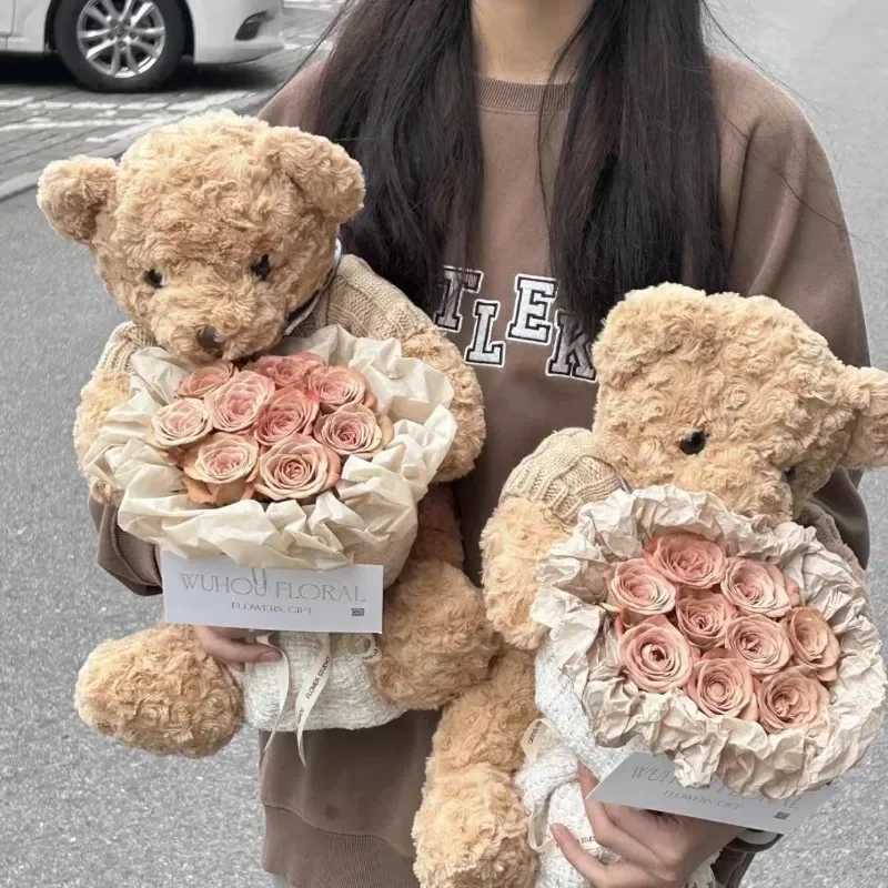 Brown toy Princess plush in a sweater A girls birthday present Boys couch bear doll 30cm and 40cm Free shipping