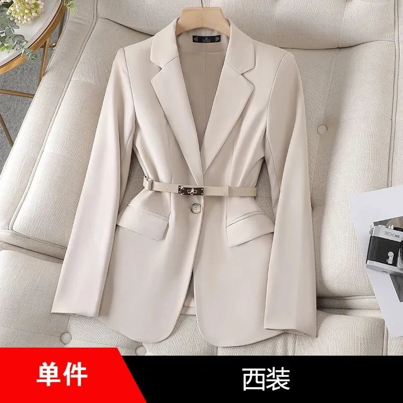 Womens Suit Jacket Spring Autumn Temperament Cultivate Oneself Ladies Blazer Coat Fashion Trend Versatile Lady Outerwear 250208wtt