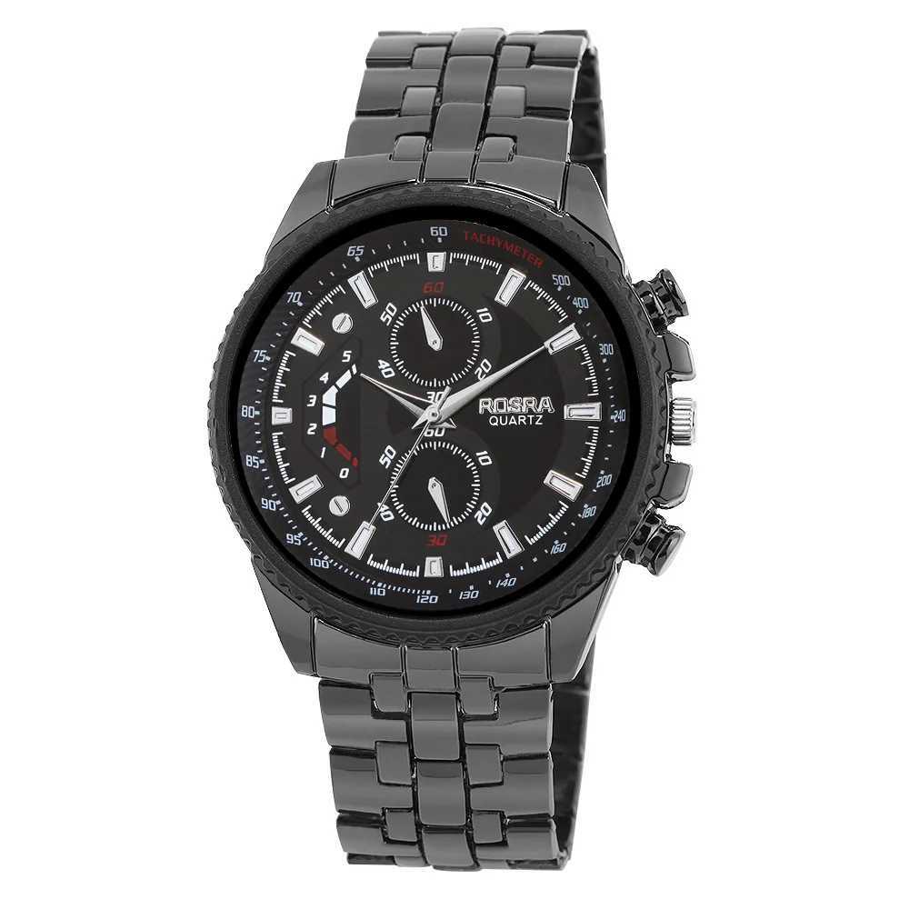 Exquisite Full Black Watch Men Business Steel Wristwatch Fashion Male Classic Dress Relojes Masculino Relogio Elegant Cool Clock Z250207