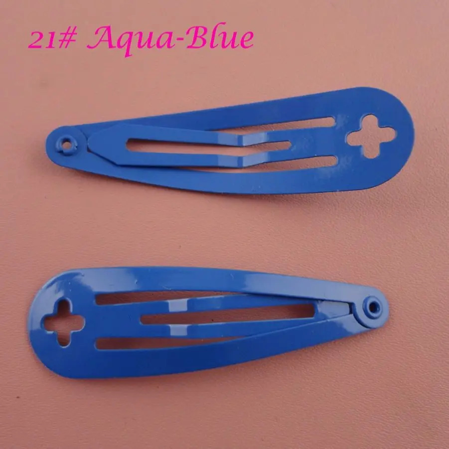 50PCS 5cm Cross Hole Tear Drop Hairpins Plain Metal Snap Clips for DIY Kids Hair Accessorries Eco-friendly Hairgrips 250221