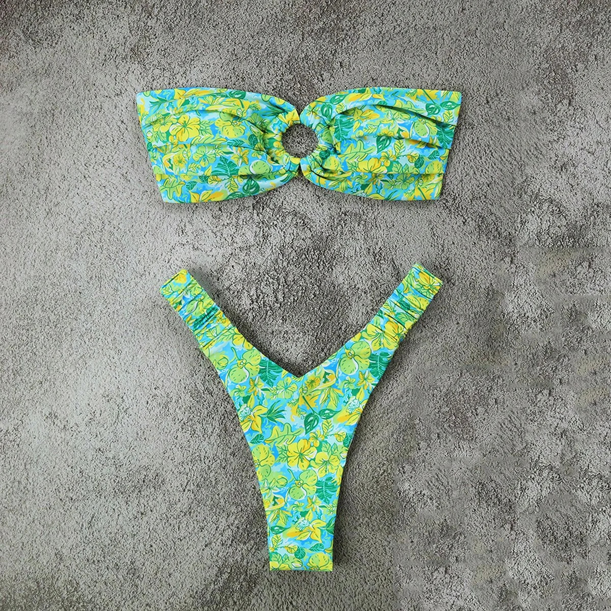 Micro Bikini Push Up Women Swimsuits 2024 Sexy Female Swimwear Brazilian Set Thong Print Beachwear 250206