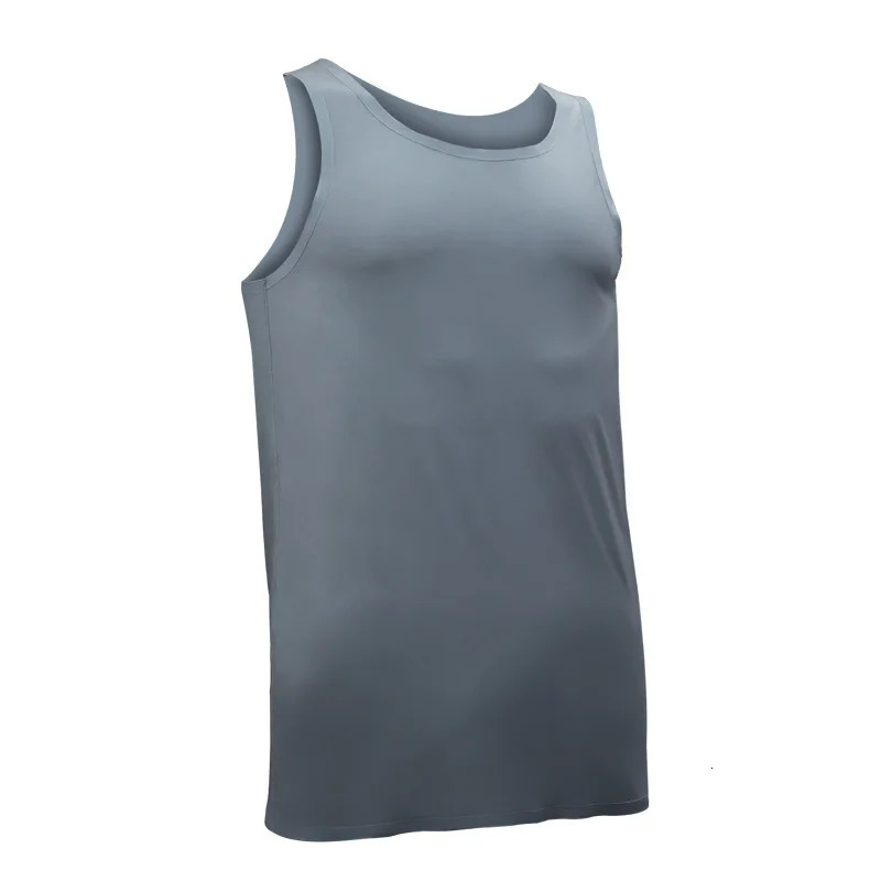 Summer Mens Tank Tops Thin Ice Silk Seamless Vest Mans Sleeveless TShirts Clothing Solid O Neck Undershirt Male Tees Top L3XL 250207