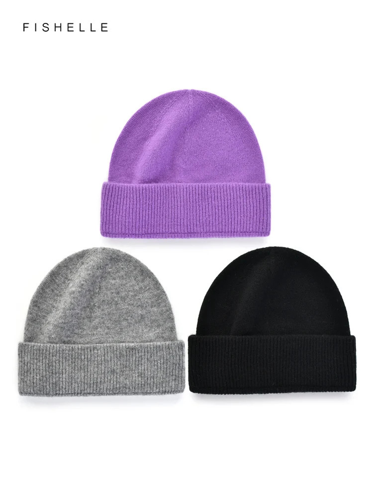 soft solid pure wool hat womens winter warmth knitted wool cap for mens cold hat thin beanie adults gifts 250221