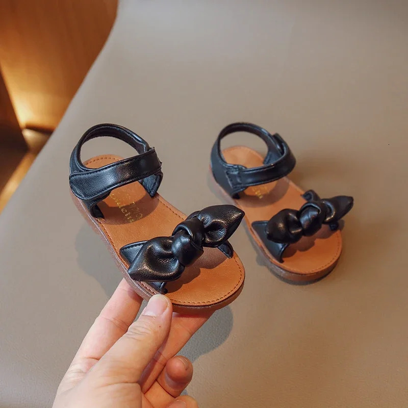Girls Princess Sandals with Bow-knot Fashion Classic Baby Kids Beach Shoes Children Summer Sandals Simple Size 21-30 250121