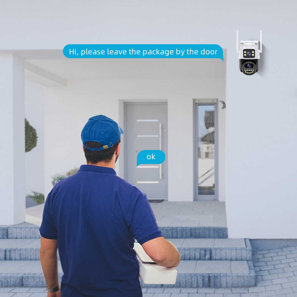 Dual 8MP9 megapixel 5x zoom HD WIFI binocular wireless home surveillance camera Z241230