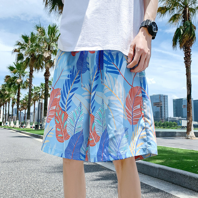 Hawaiian Men's Summer Outdoor Beach Pants Couple Quick Drying Shorts Fashion Designer Ice Silk Pants