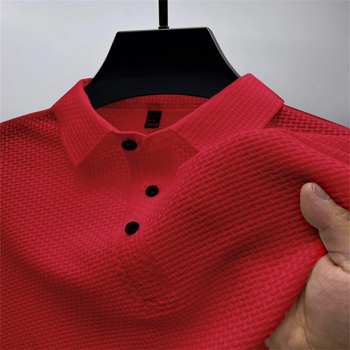 Hawaiian Mens Beach Style Fashion HighEnd Mesh Ice Silk Wrinkle Resistant Lightweight Breathable Button Check POLO Shirt 250121