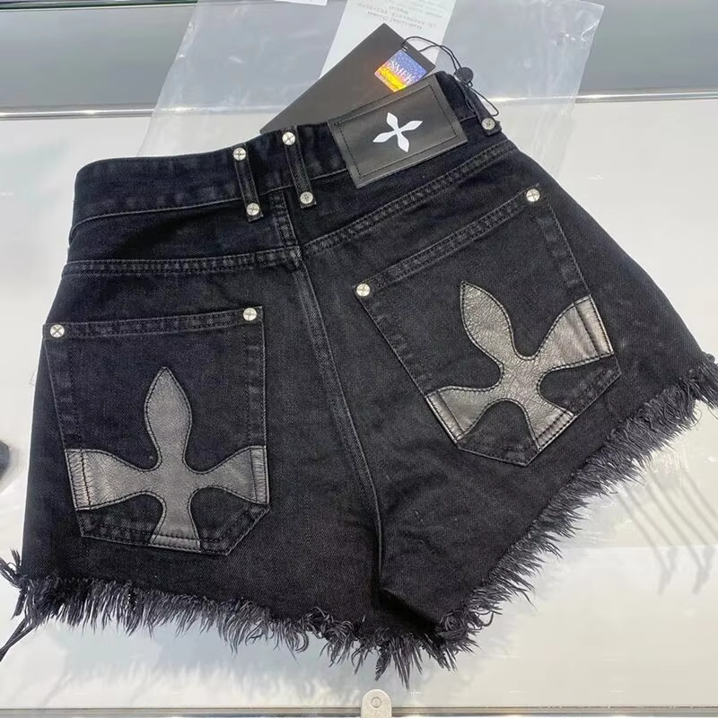 Bandage Women's Designer Jeans Side Drawstring Black Casual Fashion Summer Plus Women's High Waist Retro Denim Shorts Pants