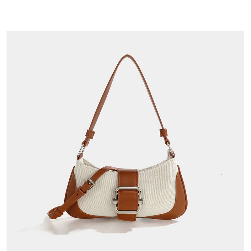 Retro Armpit High-End Splicing Method Stick Niche Design Autumn New Product Temperament Shoulder Bag Ins Women's Fashion