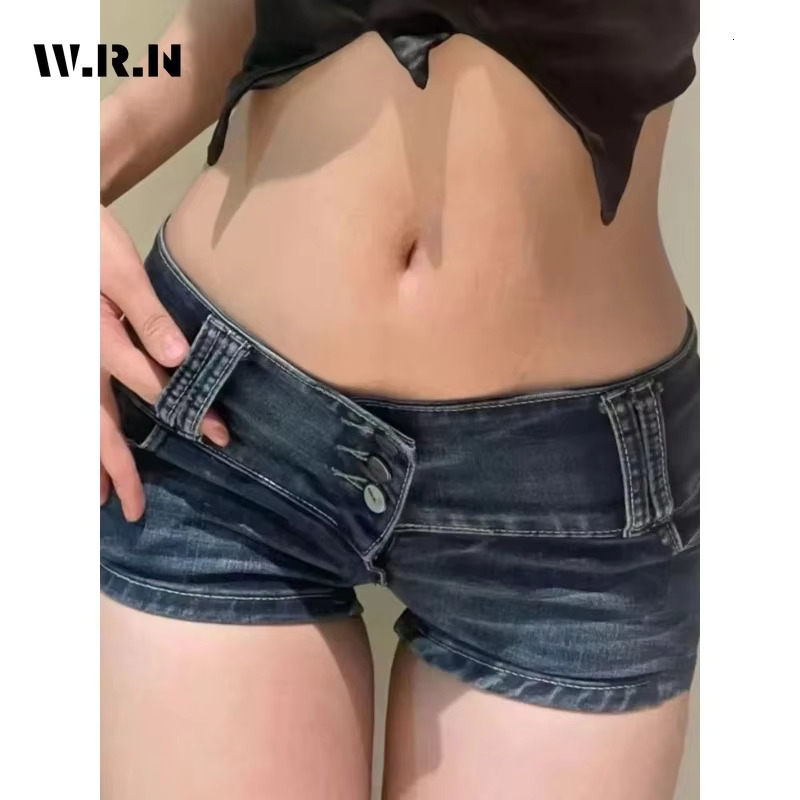 Hotweek 2025 Spring/summer New High Waist 2000S Blue Sheath Women's Fashion Cowboy Casual Sexy Slimming Cowboy Shorts Y2K Street Haruku Ultra Sho