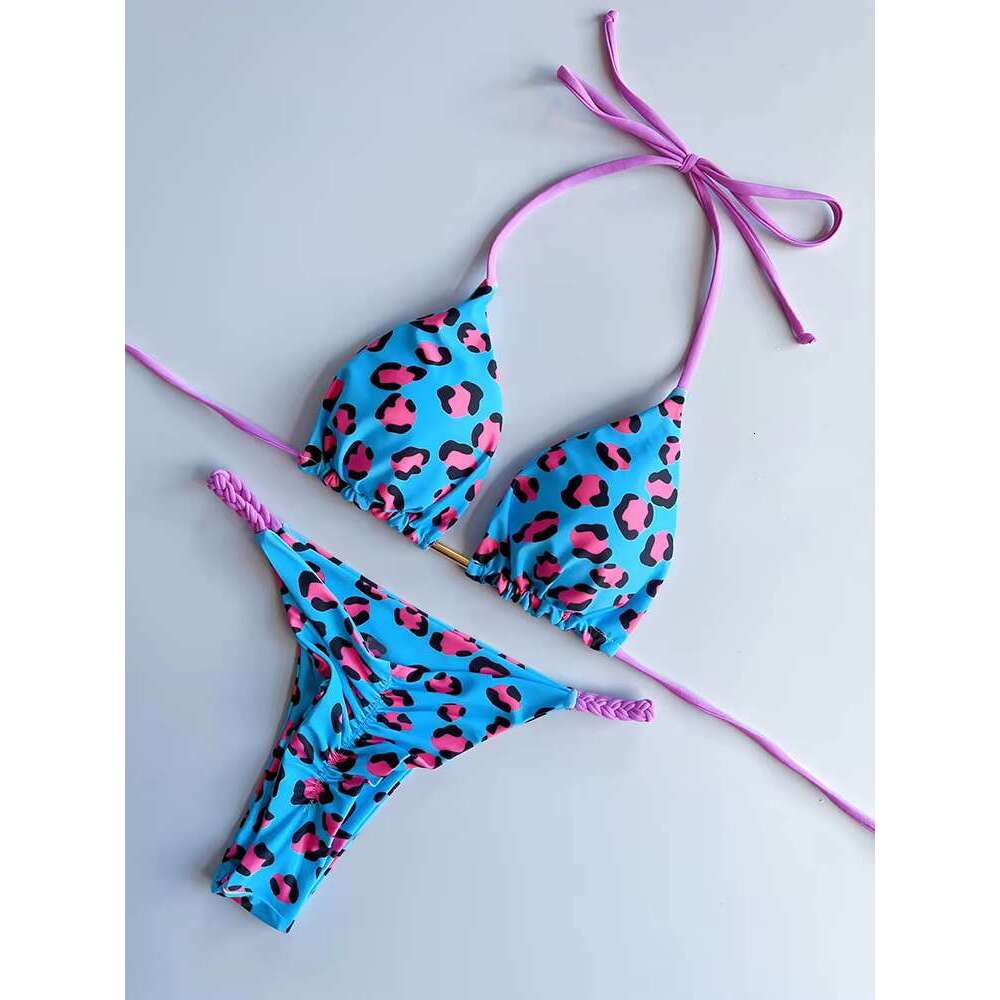 OIINAA Bikini Set Women Swimsuit Two-pieces Thongs Chic Printed Summer 2025 Fashion Swimwear Bathing Suit Beachwear