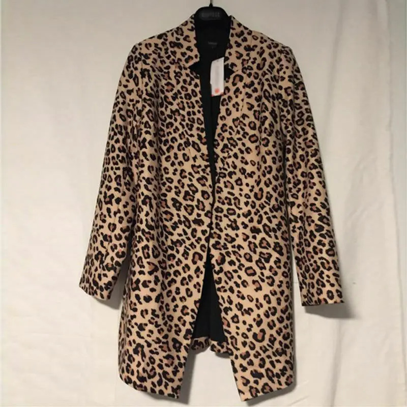 Leopard Blazer Womens Long Sleeve Sweatshirt Cardigan Top Leopard Print Coat Formal Set Womens Fashion Coat 250207