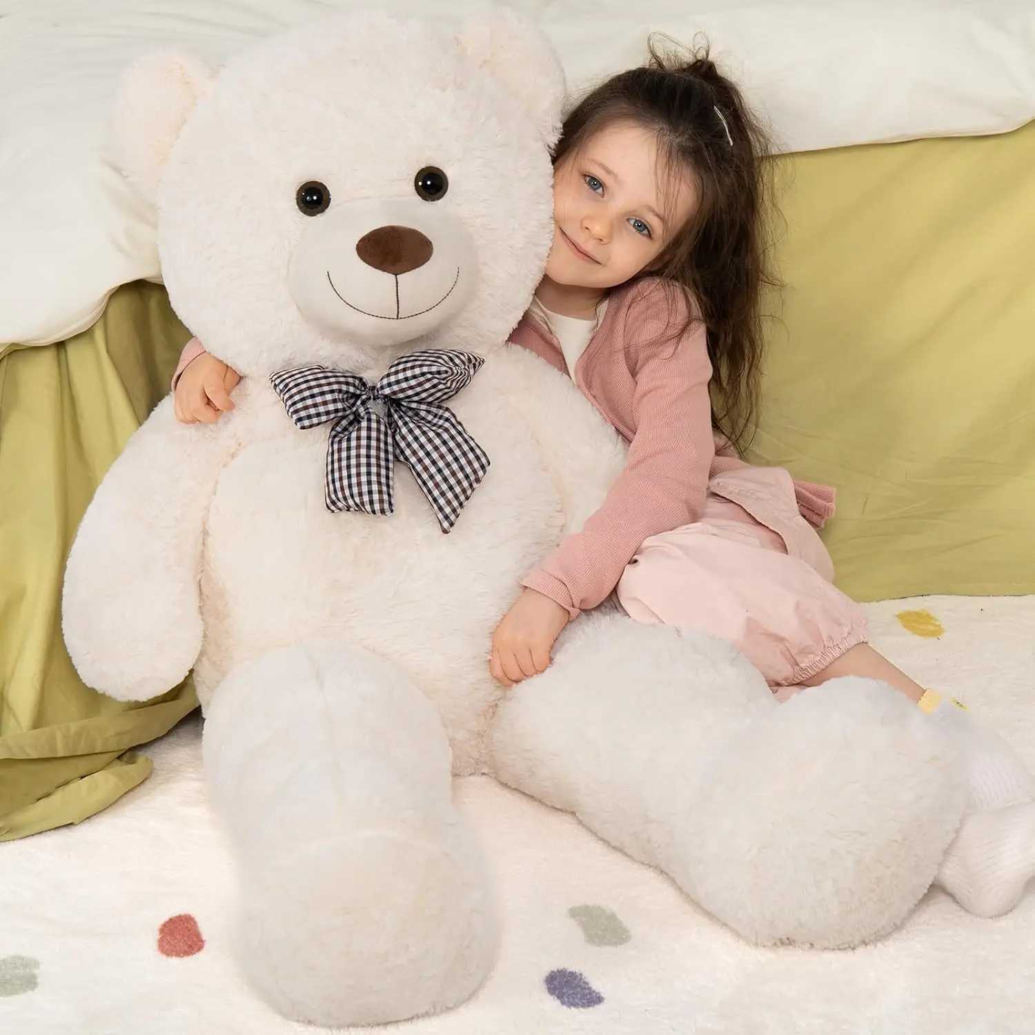 Giant Teddy Bear 4 Feet Stuffed Animal Stuffed Bear Baby Shower Life Size Large Teddy for Girlfriend Boyfriend Wife Children Z250208