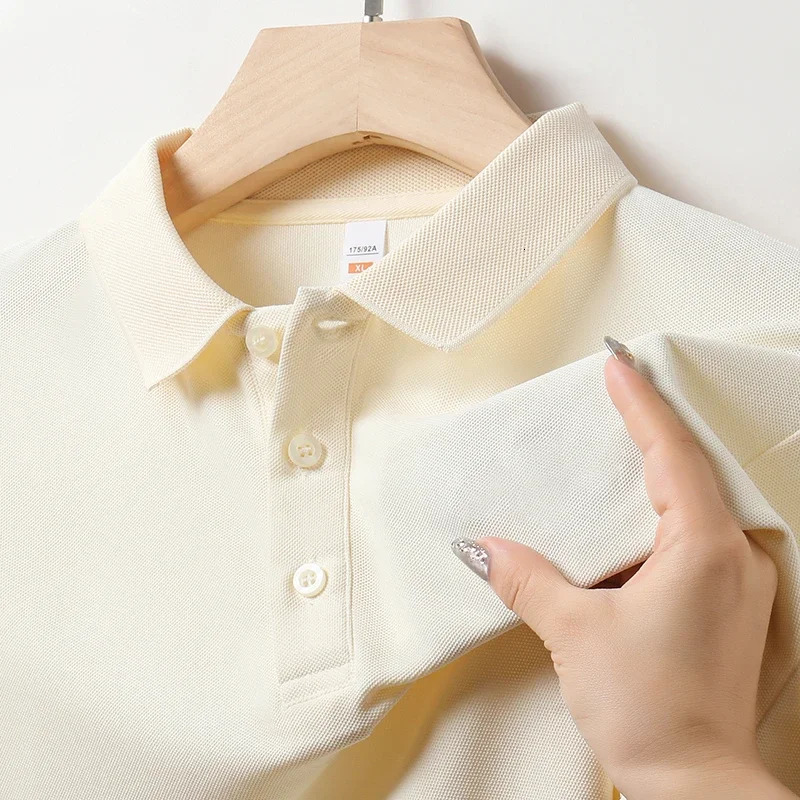 Mens Solid Color Casual Fashion Short Sleeve Polo Shirt Summer Comfortable Top for Business And Leisure 250121