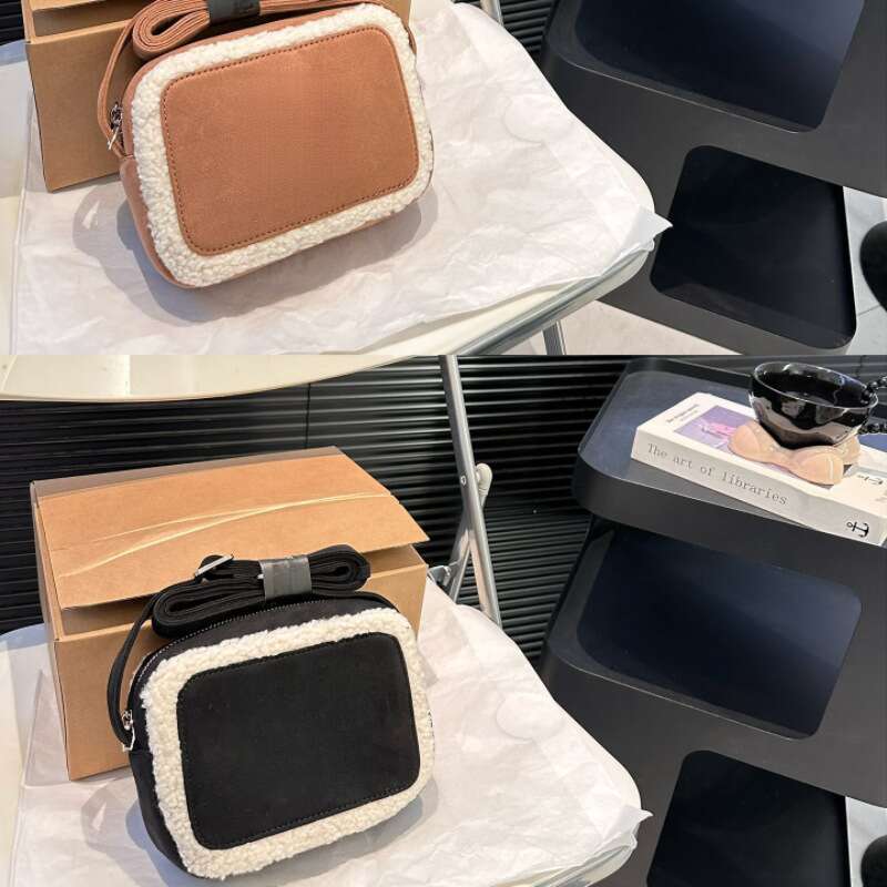 New Lamb Wool Plush Camera Bag, Fashionable And Trendy, Large Standard Single Shoulder Diagonal Cross Casual Commuting Women's Bag