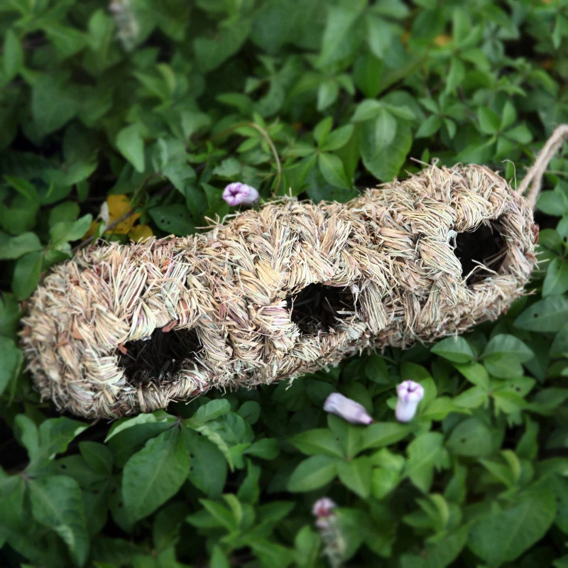 1pc Natural Handmade Straw Bird Nest House Parrot Nest Warm Pet Bedroom Courtyard Small Animal Bird Cages 250207