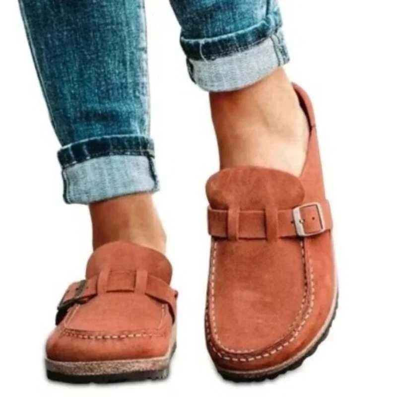 Couple Slippers Man Woman Light Casual Flat Cork Sandals Classic Ladies Design Buckle Strap Footbed Loafer Z250208