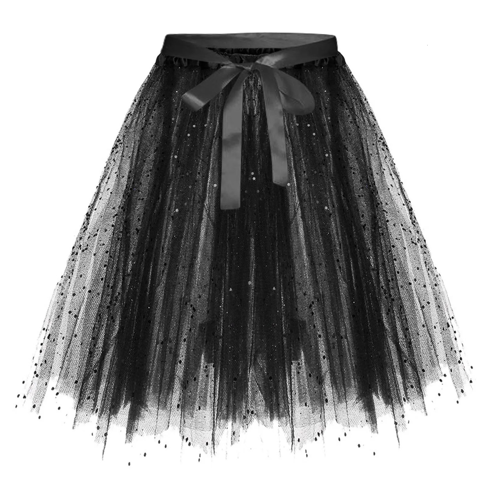 Women Adult Sequin Gauze Mesh Tutu Skirt Wedding Birthday Party Carnival Celebration Festival Decoration Tulle Dance Skirts 250208Z