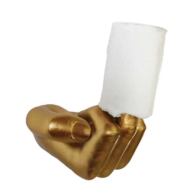 Middle Finger Toilet Paper Holder Fun Wall Mount Middle Finger Holder Bathroom Statue Toilet Tissue Roll Paper Storage Holder Y250208