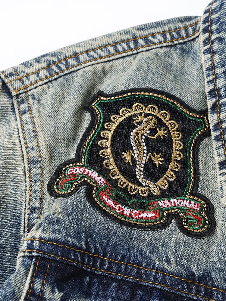 Vintage Loose Denim Jacket Mens Streetwear Fashion American Western Style 250207