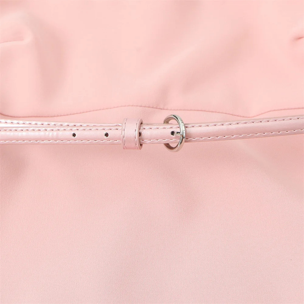 UNIZERA2024 Summer Product Fashion Casual Womens Wear Simple Hundred Matching Belt Formula Collar Midi Dress 250207