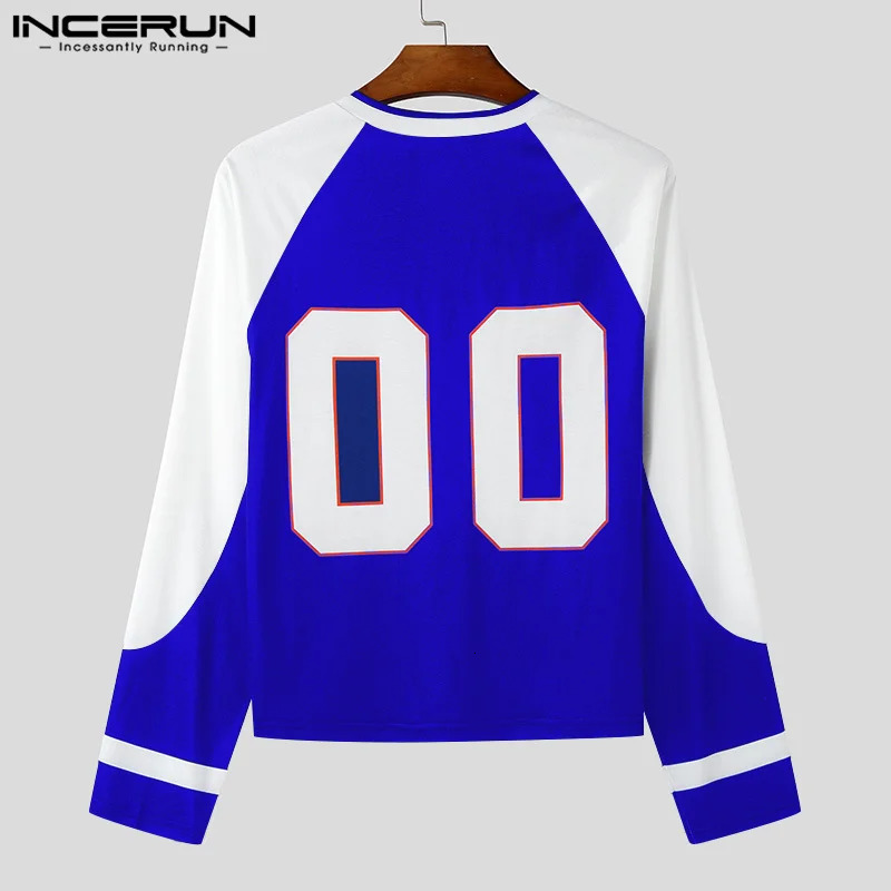 INCERUN Tops American Fashion Mens Personalized Printed Pattern T-shirt Casual Street Wear Mens Long Sleeve Camiseta 250207