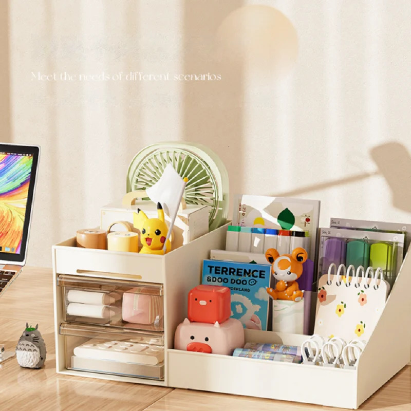 Transparent Drawer Style Makeup Box Dormitory Organizer Plastic Cosmetics Skincare Dressing Table Desktop Storage 250207