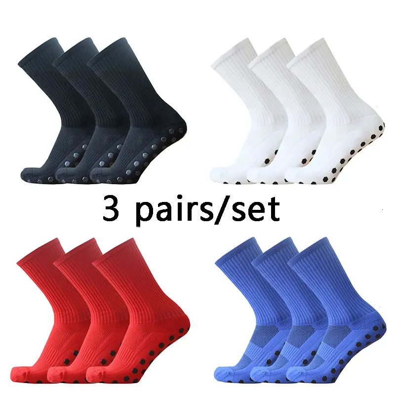 3pairs Hexagonal Silicone Nonslip Grip Football Socks Breathable Men Women Sports Soccer 250207