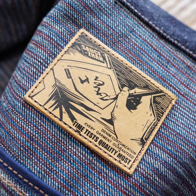 Sauce Zhan Mans Rainbow Sanforized Selvedge Denim Jacket Jean Men Regular Fit 21 OZ 250207